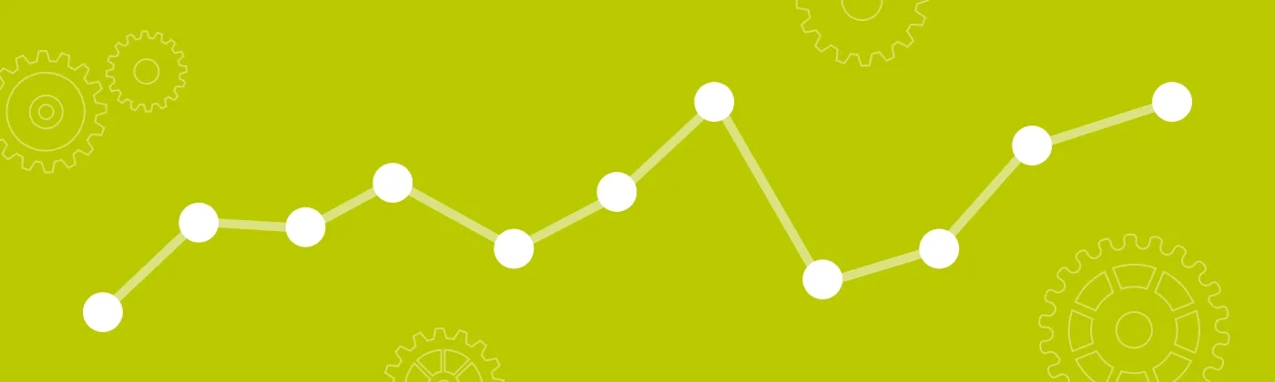 A line graph that spikes and dips.