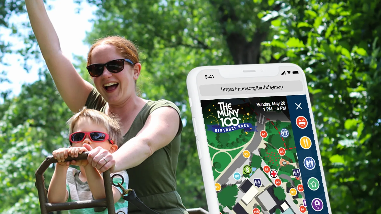 In 2018, the Muny celebrated it's 100th season, and Paradigm helped by creating an interactive web map for their website.