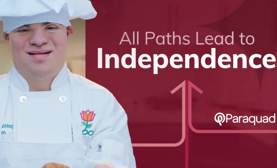 Individual in a chef’s uniform representing Paraquad’s “All Paths Lead to Independence” campaign