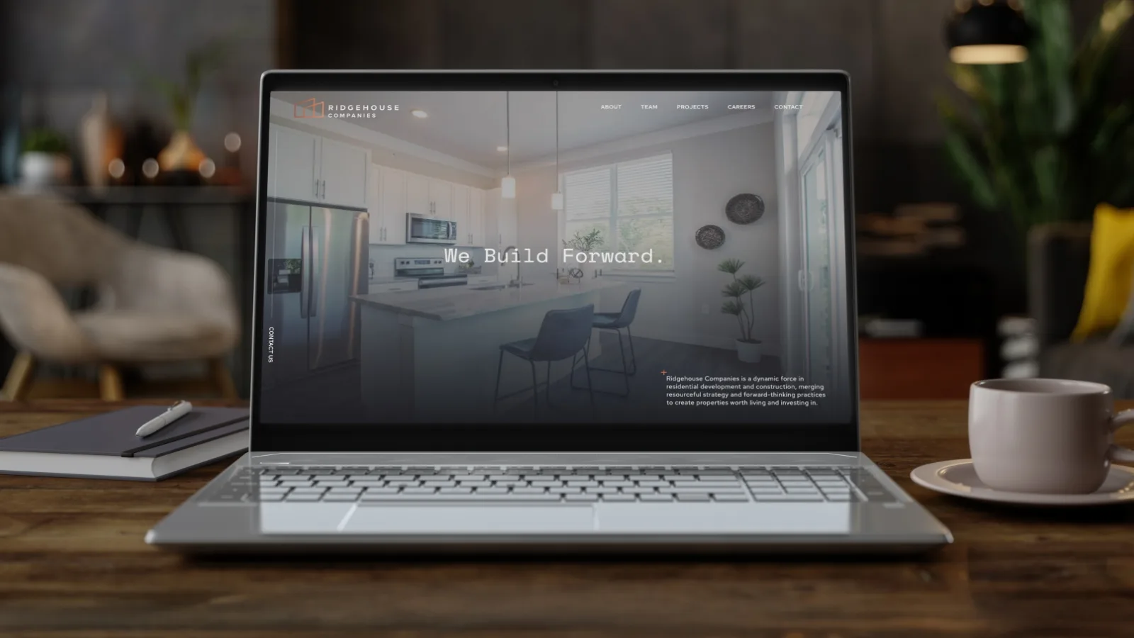 laptop open to the ridgehouse capital homepage