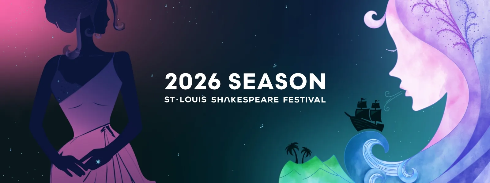 two women illustrated on a colorful background surrounding text "2026 Season"