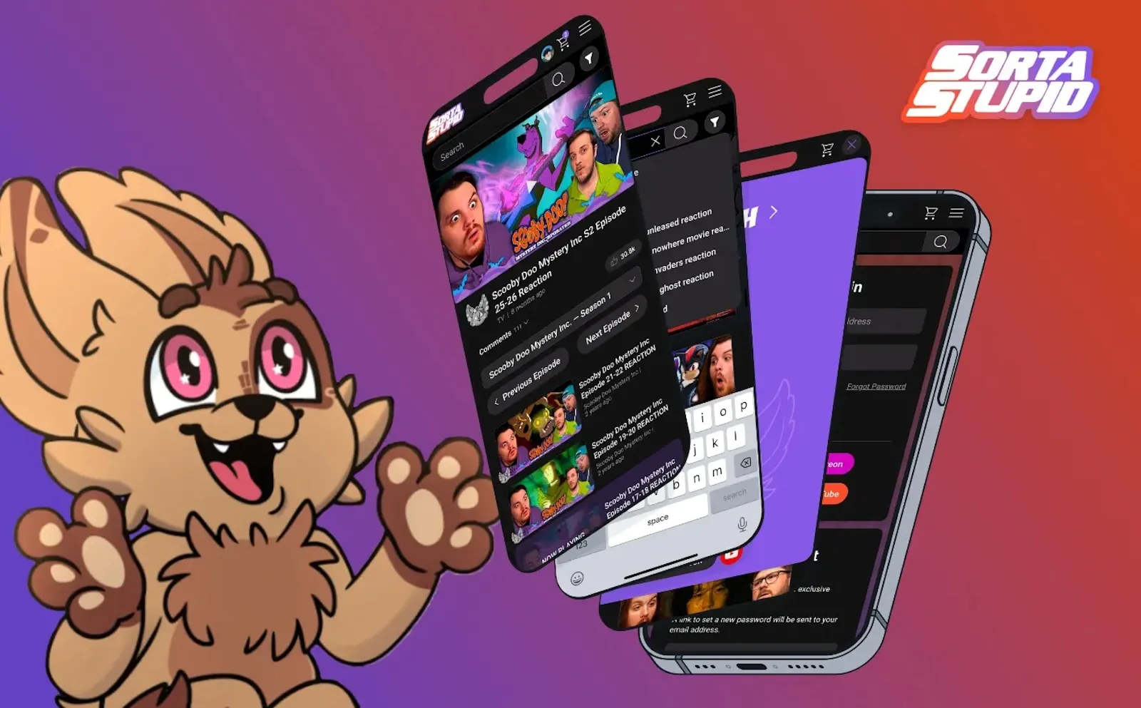 Mobile content experience for the Sorta Stupid platform