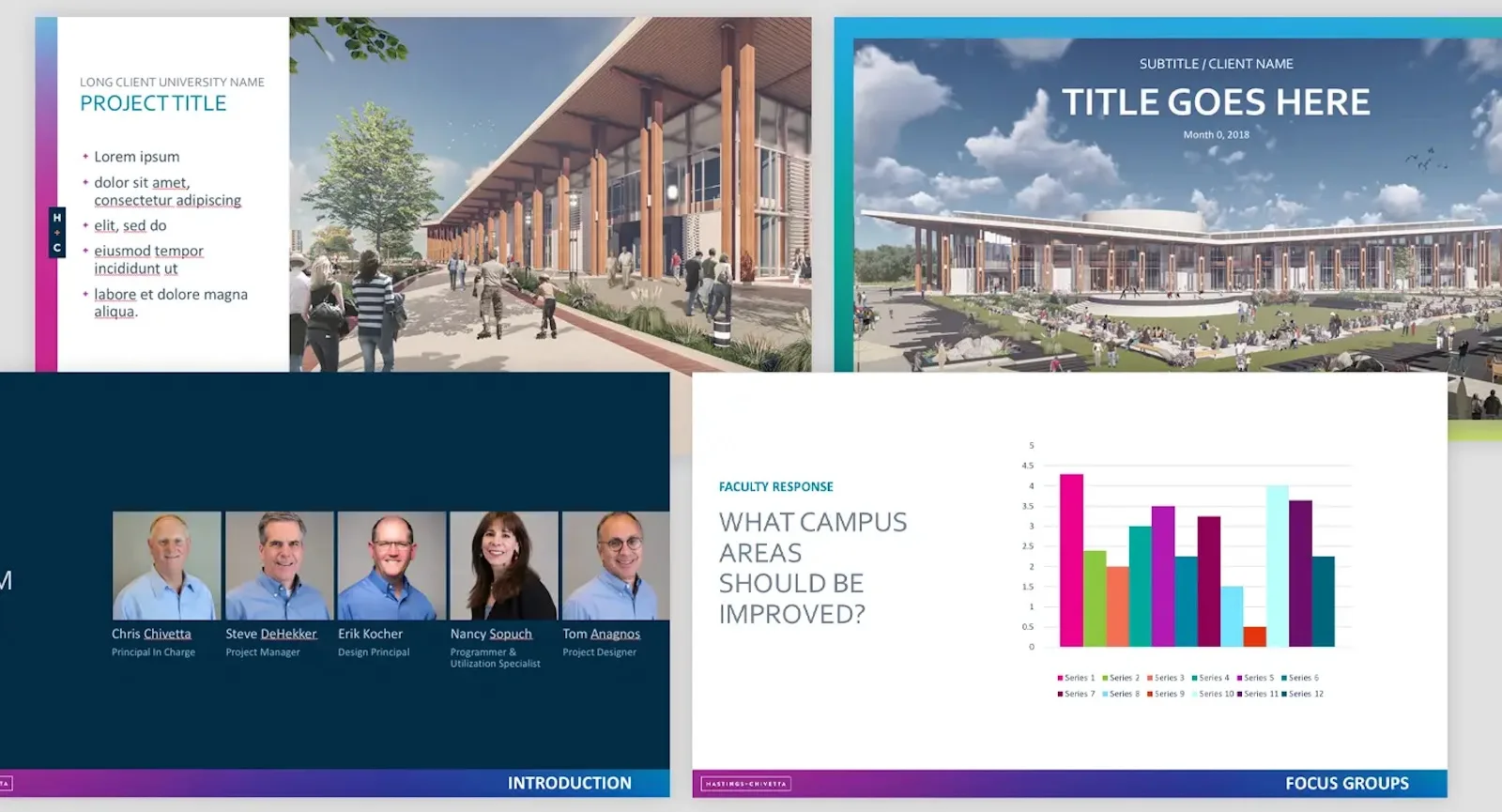 Sales presentation business collateral for Hastings + Chivetta