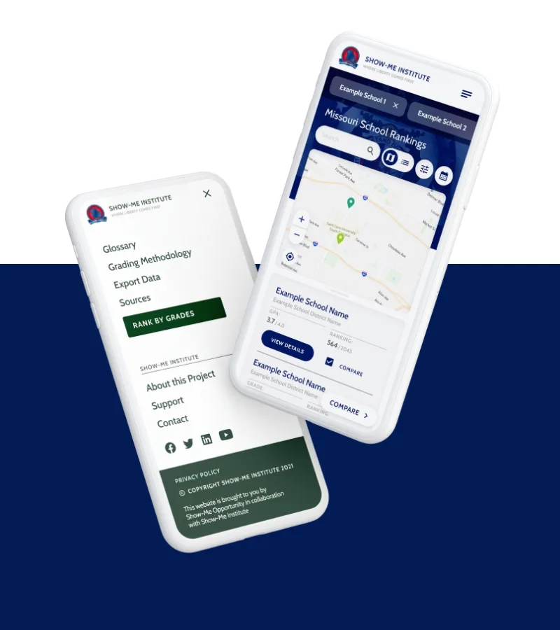 2 screens in iphone mockups of the show me app design