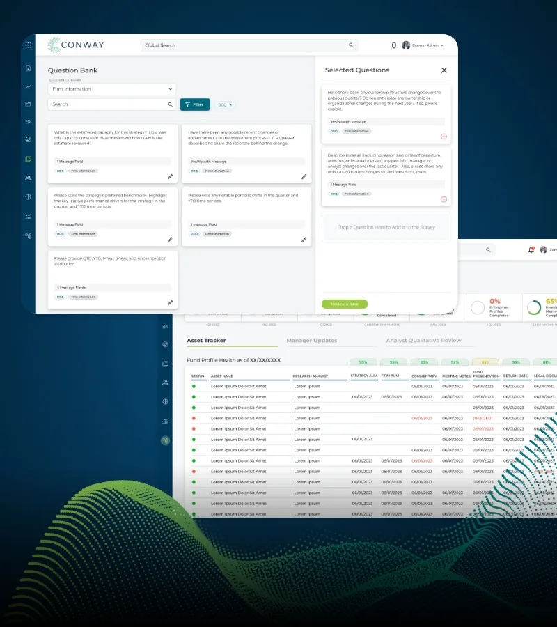 2 screenshots from the conway app.