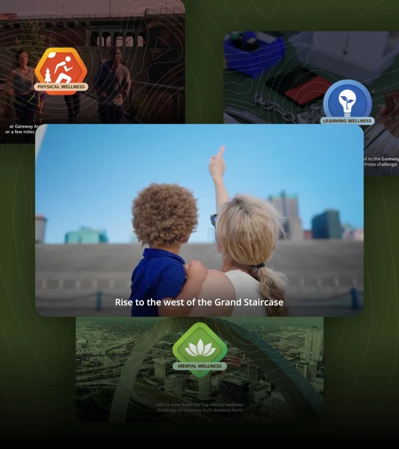 4 video screenshots from the wellness challenge campaign videos