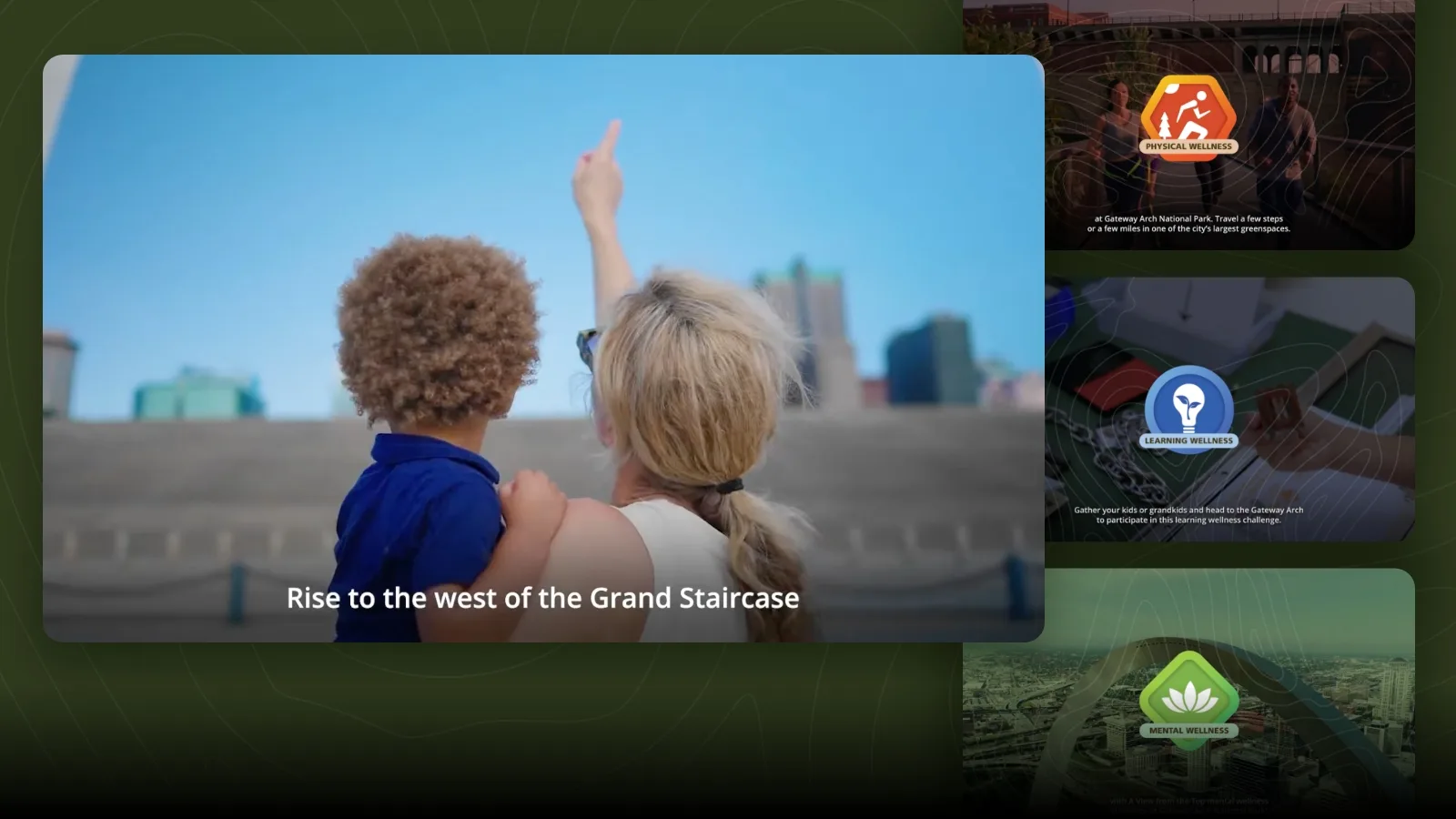 4 video screenshots from the wellness challenge campaign videos