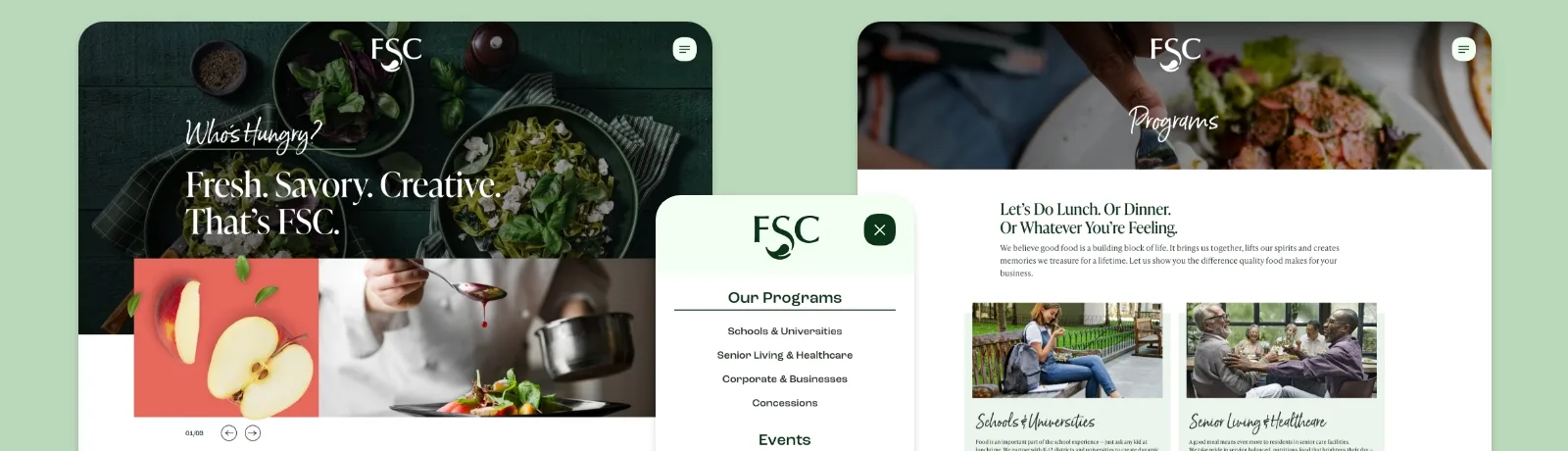 3 screens from the FSC website